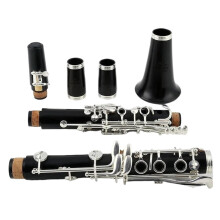 17 Keys B Flat Ebony Clarinet with Clear Focused Sound and Smooth Key Action for Students