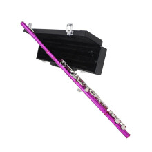 Flute C Key Rose Red 16 Hole Student Flute with Case Warm Tone Smooth Keys Durable Build