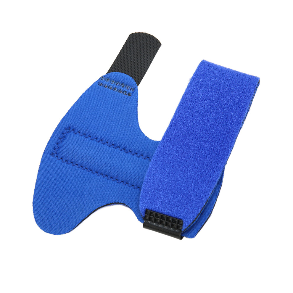 Blue Breathable Left Hand Thumb Finger Brace Stabilizer 23X9.5cm