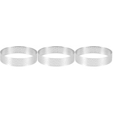 3Pièces Cercles À Mousse Argentés Anneaux À Tarte