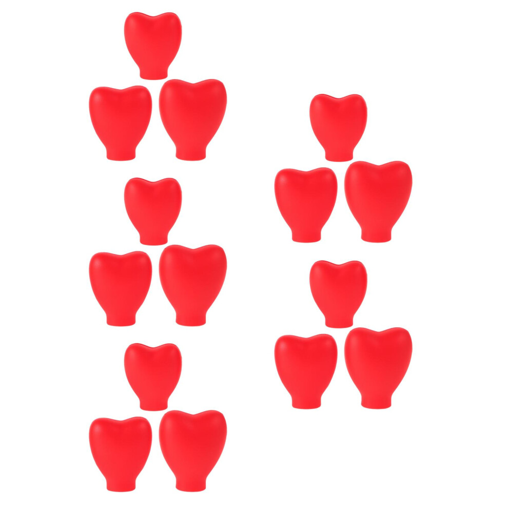 Ohphcall Red 15Pcs Silicone Cosmetic Brush Guards Heart Shape Reusable Covers