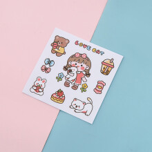 (4) Kawaii Girl Stickers - Tear-Resistant, Exquisite