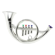 French Horn Toy for Kids, Realistic Copper Finish, Durable Electroplated Musical Instrument Prop