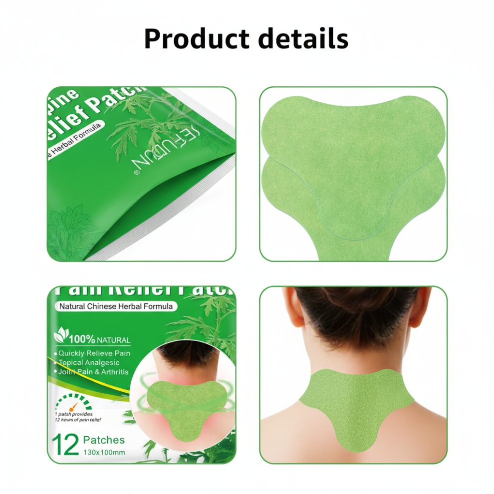 Roc-Electron (Neck Patch) 12Pcs Mugwort Ginger Neck Pain Relief Patch