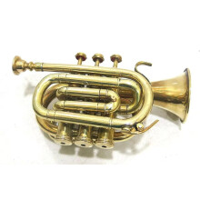 Antique Brass Bugle Horn with Authentic Finish, Compact Vintage Style Signal for Reenactment