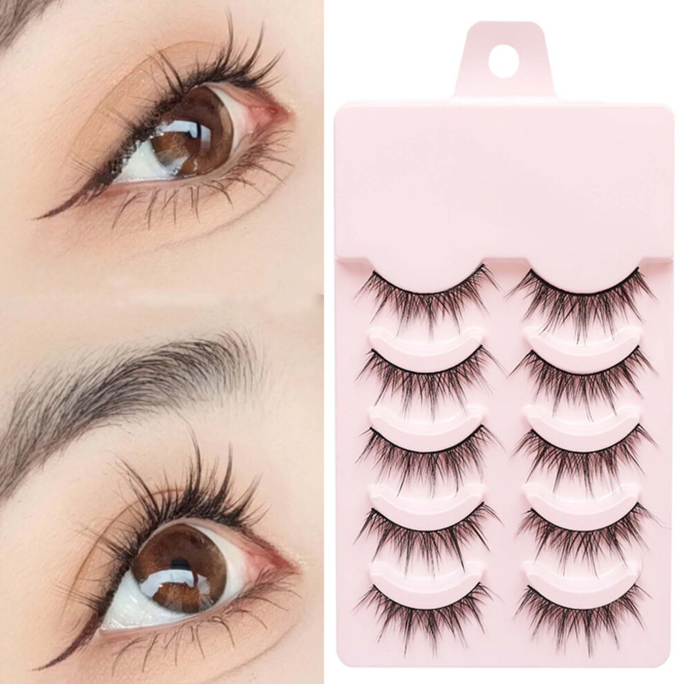 Zhouq-Outdoors (009) 5 Pairs Reusable False Eyelashes For Women