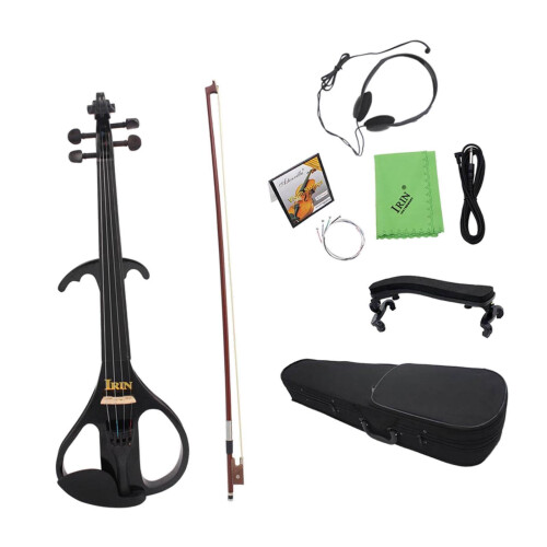 Electric Violin Set 4/4 Full Size Silent Practice Mode Starter Kit with Case for Beginners