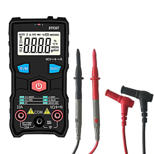 Automatic Digital Multimeter with NCV Detection, Portable Durable Design, Button Operation, LCD Display with Data Hold Function