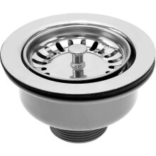 Sink Basket Strainer and Plug, 83-90mm Double Layer Anti-Clogging Filter, Stainless Steel with PVC for Kitchen Sink Drain