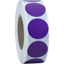 1-Inch Self-Adhesive Paper Labels, 10 Assorted Colours, 500 Labels per Roll with Water-Based Ink for Product Identification Sealing