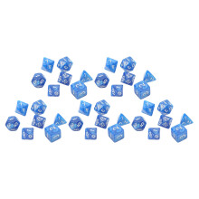35Pcs Plastic Dice Kit Pearl White Numbers for Board & Digital Games