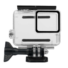 Waterproof behuizing compatibel met GoPro Hero 7 Silver White, gehard glas lens, roestvrij staal 316 voor gebruik in zeewater
