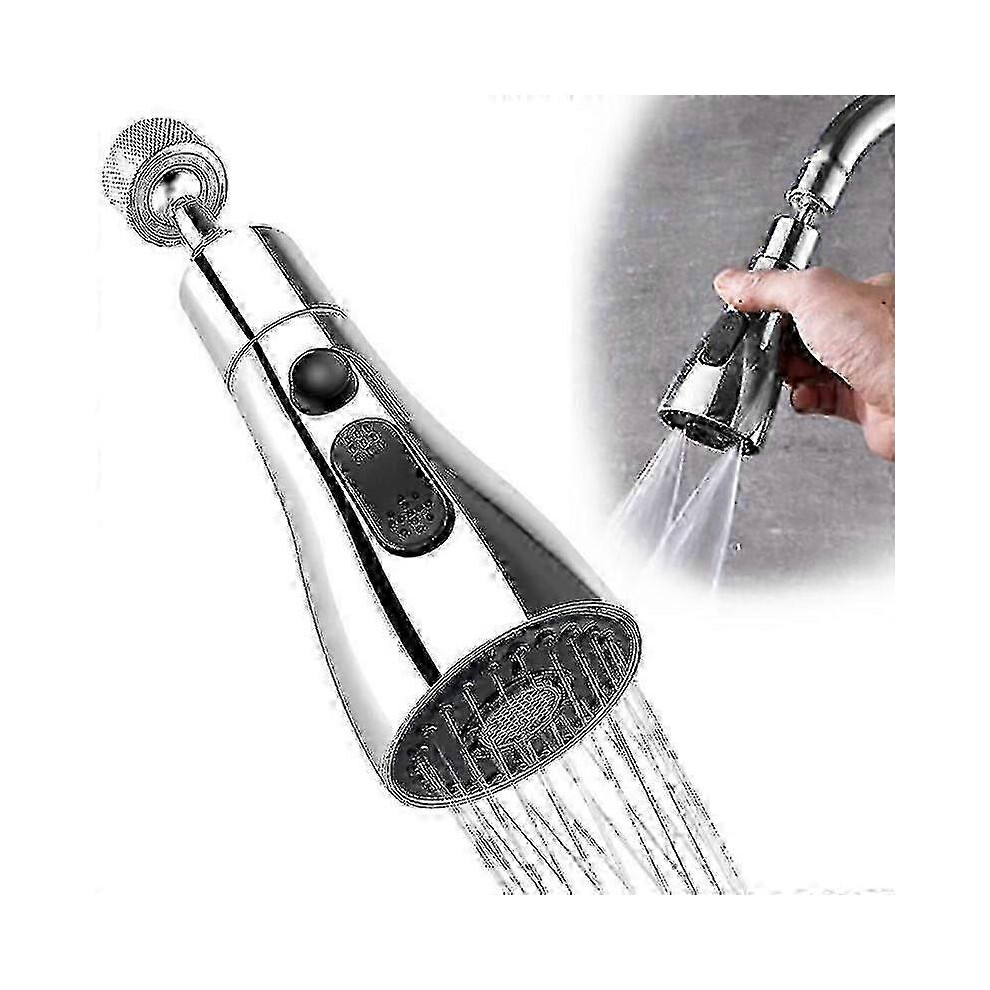Kitchen Faucet Spray Head With 360-Degree Rotating Ball Head And 3 Water Flow Modes For 22Mm Universal Faucets, No Tools Needed 6901508443112