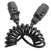 7-pins verlengkabel voor aanhangerverlichting, 1,6 meter, zwart, compatibel met universele aanhangers