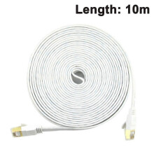 Cabo Ethernet Cat7 10Gbps 600MHz compatível com console de jogos, NAS, VoIP, cabo de rede plano STP blindado de 10m