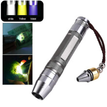 LED-Taschenlampe mit 365 nm UV-Licht, 700 Lumen Lichtleistung, 3 Lichtquellen (Weiß/Warmgelb/Violett) zur Inspektion und Identifizierung