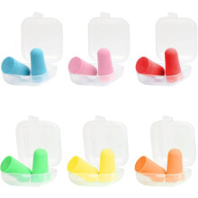 Reusable Soft Sponge Earplugs with Portable Box for Noise Reduction, Long Wear Comfort, Suitable for Different Ear Canal Sizes
