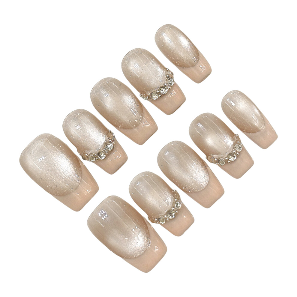 Reach-Tools (Xs) French Tip Cat Fake Nails - Durable & Comfortable