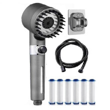 Handheld Shower Head with High Pressure Scalp Massage Brush, Includes Filter Cartridges