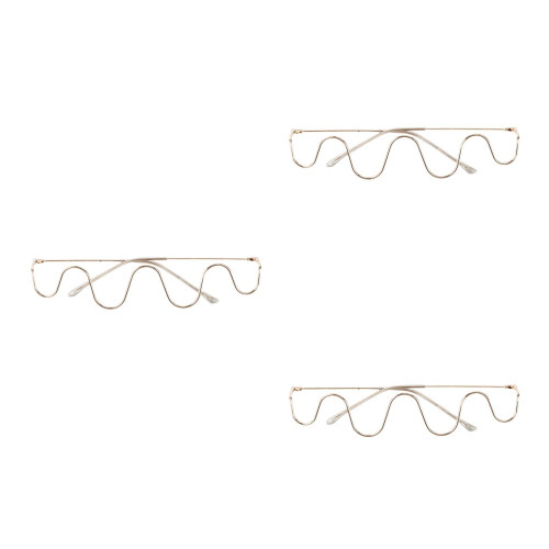 3St Grappige Gouden Brillenframes Glazen Outdoor Props