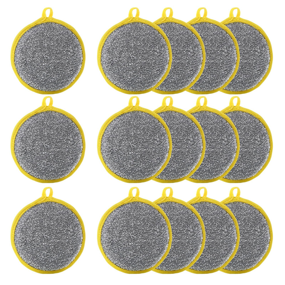 15pcs DualSided Kitchen Sponges for Pots and Pans, TearResistant Grease Removal Dish Scrubbers