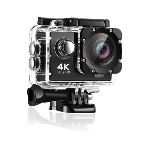 Action Camera 4K 30fps με WiFi, Εφαρμογή, Θήκη Ανθεκτική 40μ, Φακός 170