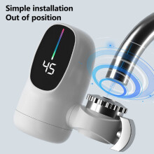 Chauffe-eau instantané numérique avec écran LCD, chauffage 3s, IPX7, 304 inox, pour robinet