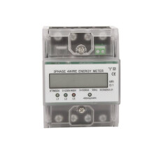 Driefasen energiemeter 4-draads met transparante bovenkant en achtergrondverlichting, 380V 5-80A