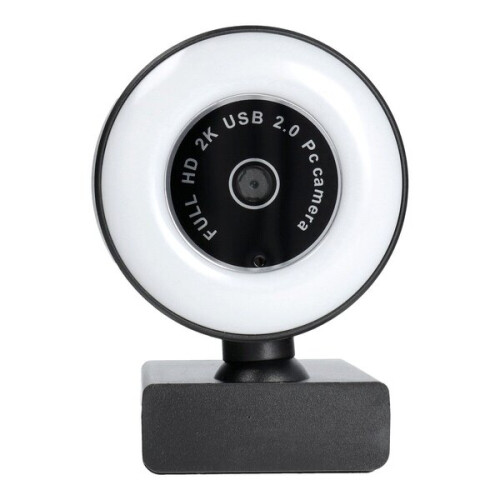 Webcam 2K con Luce Anello e Microfono Integrato, 2560x144p 30fps per Streaming 2