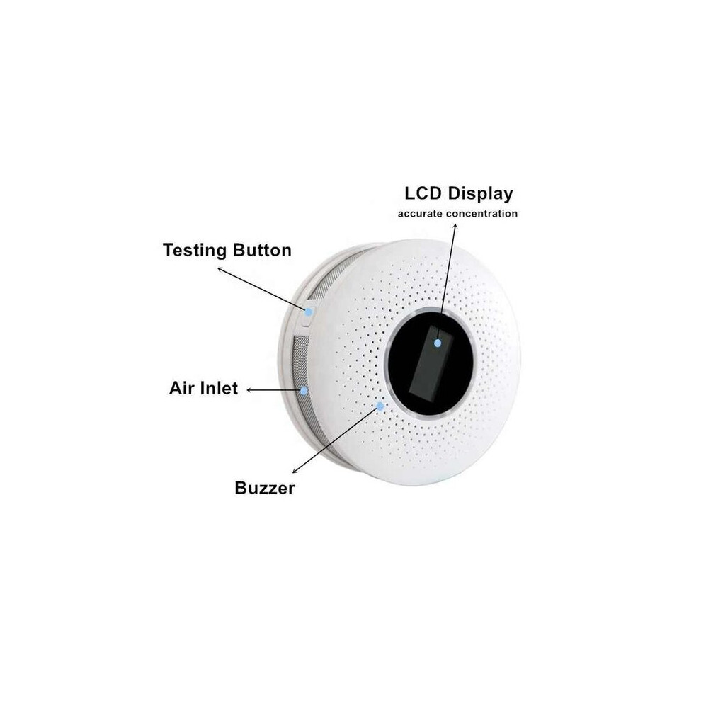 Carbon Monoxide And Smoke Alarm With Electrochemical And Photoelectric Sensors, 3 X Aa Battery Powered, Low Power Consumption Design 6901508539525