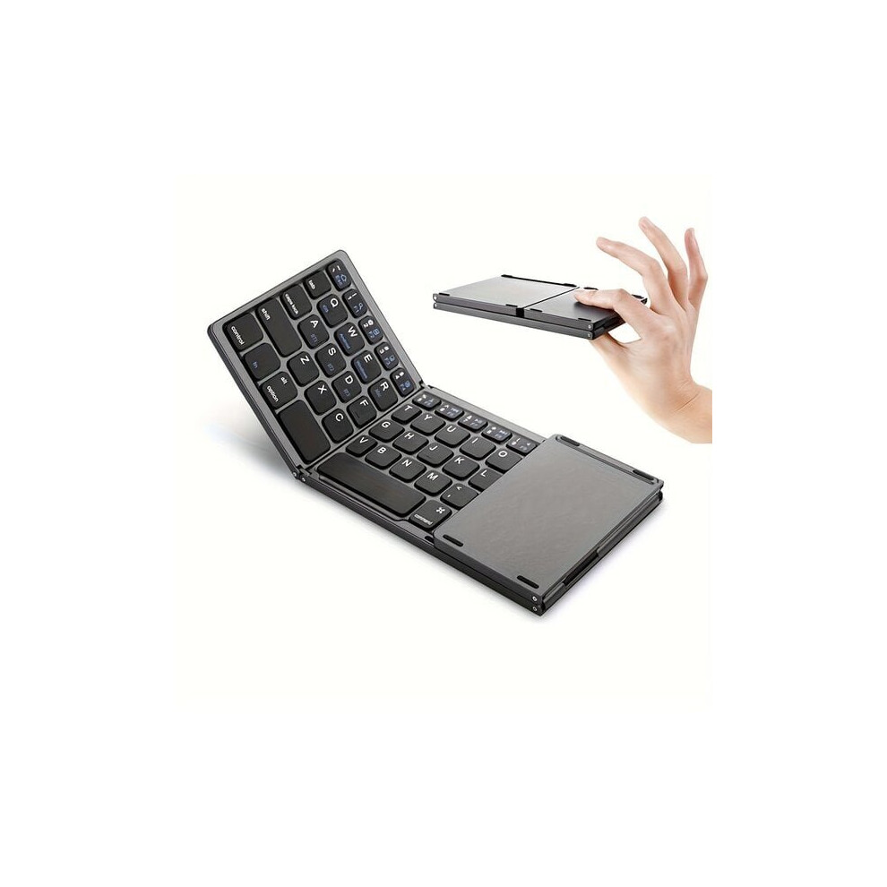 Wireless Silent Keyboard With Touchpad, Compatible With Macbook Pc Android Ios, Foldable Portable Tri-Fold Design For Office Home Use 6901508543331