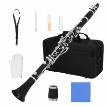 Professional Bb Clarinet 17 Key Nickel Plated for Orchestra with Clear Tone and Detachable Design