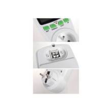 Plug-in Electricity Usage Monitor Socket, Displays Voltage Current Power Frequency, 16A 3600W Max Load, UK Plug
