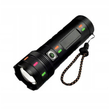 Outdoor-LED-Taschenlampe, IPX5 wasserdicht, zoombarer Lichtstrahl, 4500-mAh-Powerbank mit zwei USB-Anschlüssen für Camping und Wandern