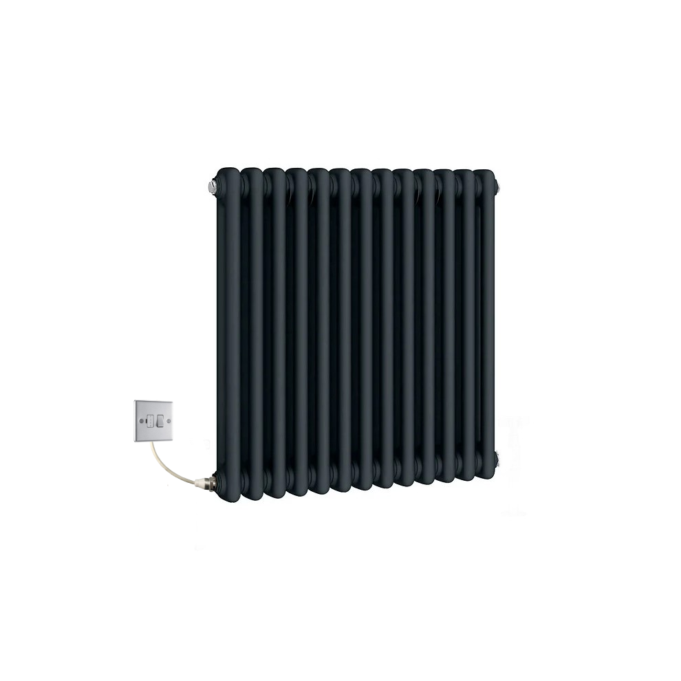 (425Mm) Traditional Anthracite 2 Column Electric Radiators 600Mm High 5065000319274