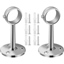 25-mm-Metall-Kleiderstangenhalterung mit Stoßdämpfer, 2er-Packung zur Wand- oder Schrankmontage inklusive Schrauben