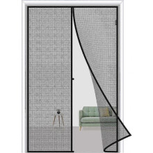Cortina de Porta Magnética de Auto-Fechamento com Design Anti-Vento 80cm de Largura x 210cm de Altura Malha de Fibra de Vidro
