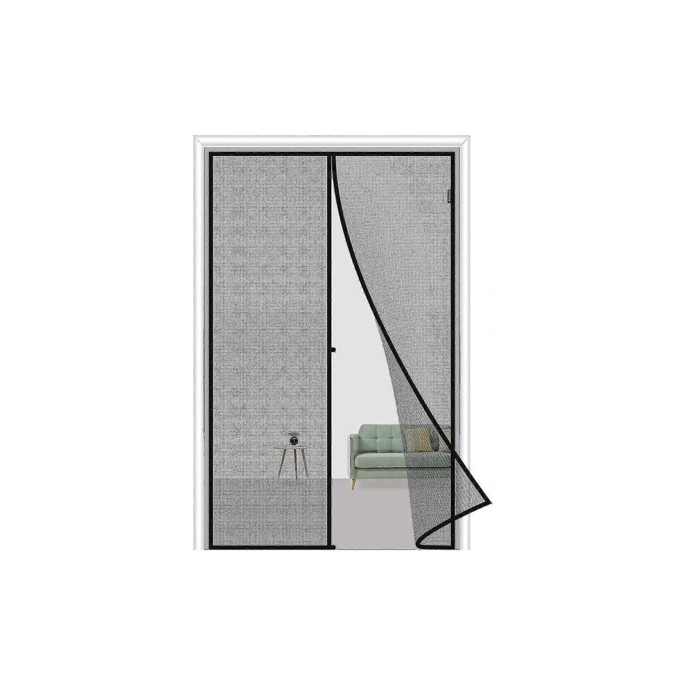 Self Closing Magnetic Door Curtain With Windproof Design 80Cm Wide X 210Cm High Fibreglass Mesh 6901508576711