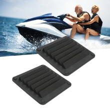 2pcs Black Rectangular Ventilation Opening Side Exhaust Ports for Airflow 10cm