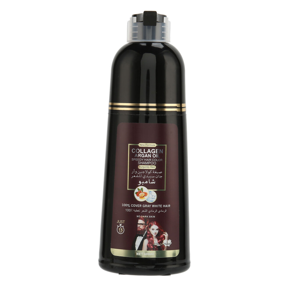 Red Wine Herbal Hair Dye Shampoo 400Ml Nourishing & Repairing For All Hair Types