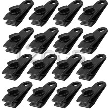 Heavy-Duty Tarpaulin Clips, 12-Piece Nylon Set with Rope Attachment Hole for Secure Tent, Shelter and Pool Cover Fixing