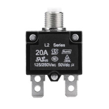 Disjuntor Térmico Religável 20A 125-250V para Uso em Gerador, Automóvel e Marinha
