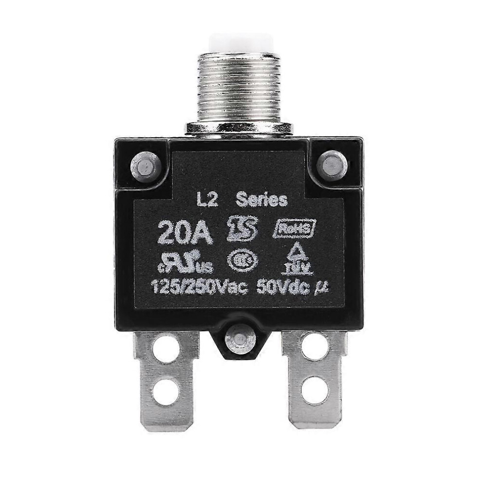 Resettable Thermal Fuse Circuit Breaker 20A 125-250V For Generator Automotive Marine Use 6901508607538
