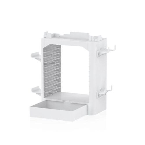 Game Console Storage Rack for Discs Controller, White ABS Organising Stand, Modular Assembly Tower