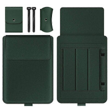 Foldable Magnetic Laptop Stand Bag, Portable PU Case with Built-in Stand for 13-14 Inch Laptop