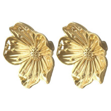 Vintage Brass Handles, Golden Flower Drawer Knobs for Furniture, Single Hole Easy Fit