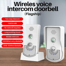 Draadloze Deurbel met Twee Weg Intercom en 8 Maanden Batterij, 1000m Bereik voor Huizen met Meerdere Verd