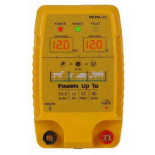 12V elektrische puls-afrasteringscontroller voor het inperken van dieren, instelbaar interval, 8-12 kV uitgang, ABS-materiaal, voor pluimvee en vee.