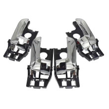 4PCS Interior Door Handle Compatible with Kia Sportage 2.0L 2.7L 2005-2010, Chrome Silver Black, ABS Material