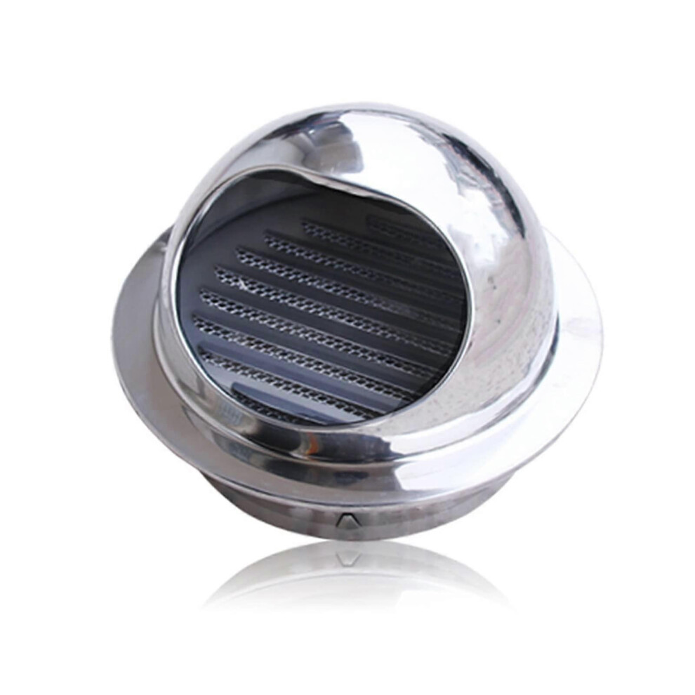 Stainless Steel Vent Hood With Mesh Screen, 80Mm Weatherproof Cover For Dryer And Bathroom Exhaust Duct 6901508610811